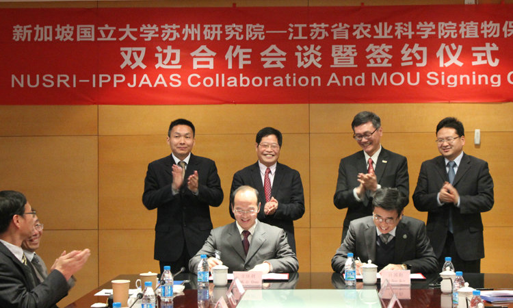 新加坡国立大学苏州研究院—江苏省农业科学院植物保护研究所 双边合作会谈暨签约仪式